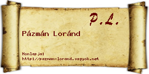 Pázmán Loránd névjegykártya